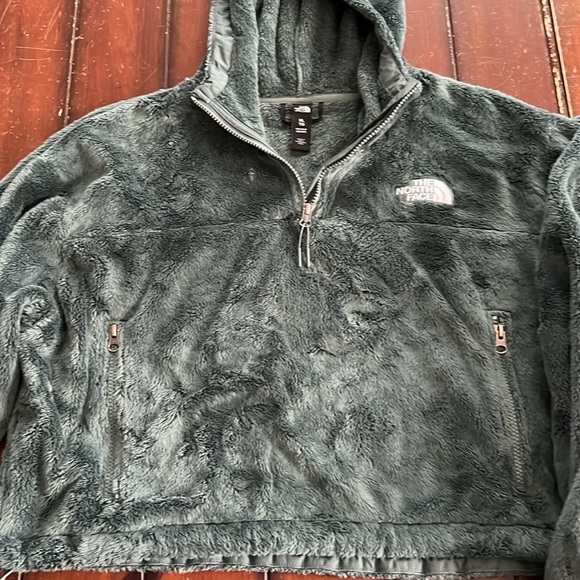 The North Face Osito Quarter Zip Cropped Hoodie Balsam Green Size XL - Picture 8 of 10